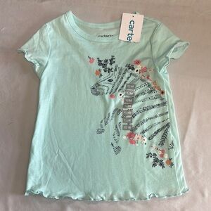 Carter's - NWT - Aqua Zebra Print Kids T-Shirt